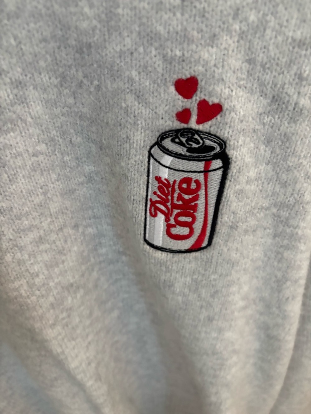 Abercrombie & Fitch Light Gray Knit Crewneck Diet Coke - Picture 2 of 3